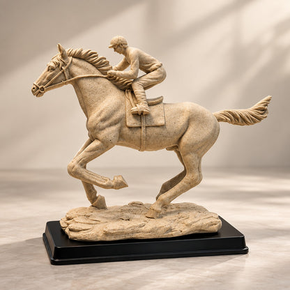 Horse Rider Resin Sculpture D18 | Artistic Home Decor Showpiece