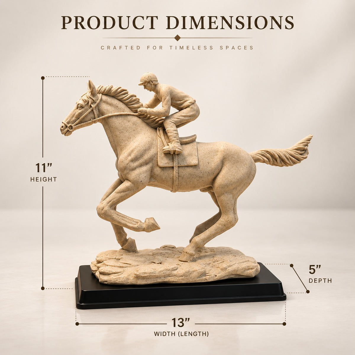 Horse Rider Resin Sculpture D18 | Artistic Home Decor Showpiece