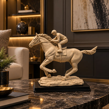 Horse Rider Resin Sculpture D18 | Artistic Home Decor Showpiece