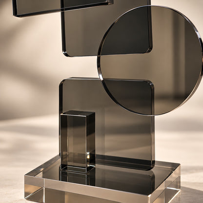 Abstract Smoke Grey Acrylic Sculpture D13 Modern Home Decor