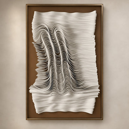 Modern 3D Wall Art P15 – Handmade Textured Wave Sculpture