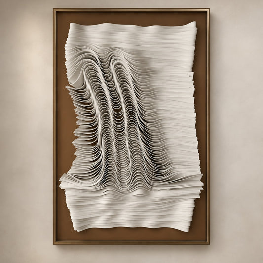 Modern 3D Wall Art P15 – Handmade Textured Wave Sculpture