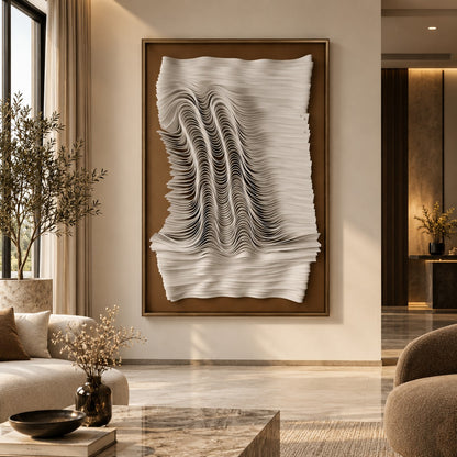 Modern 3D Wall Art P15 – Handmade Textured Wave Sculpture