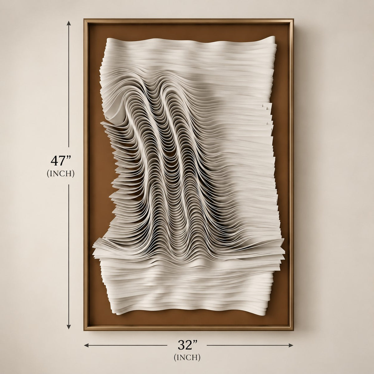 Modern 3D Wall Art P15 – Handmade Textured Wave Sculpture