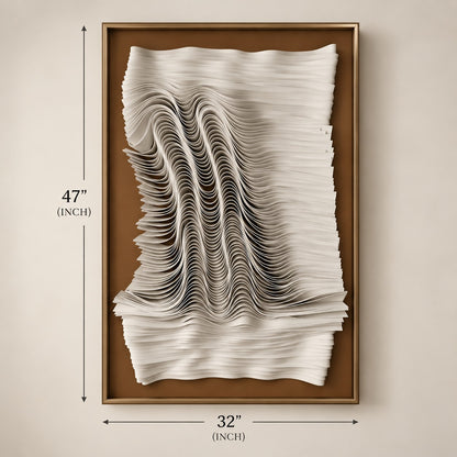 Modern 3D Wall Art P15 – Handmade Textured Wave Sculpture