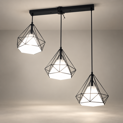 Luxury Geometric 3 F11 Light Chandelier – Premium Metal & Plastic Ceiling Light