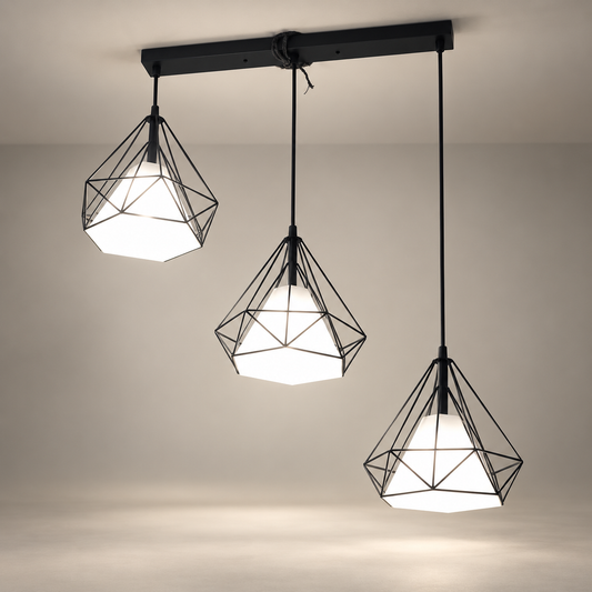 Luxury Geometric 3 F11 Light Chandelier – Premium Metal & Plastic Ceiling Light