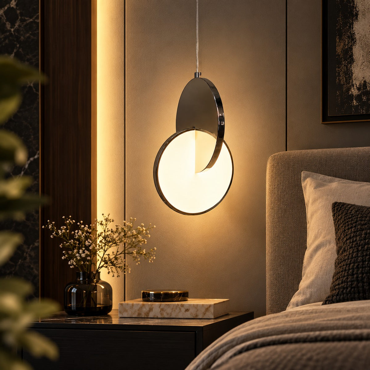 Luxury Hanging Light F18 – Modern Round LED Pendant Light