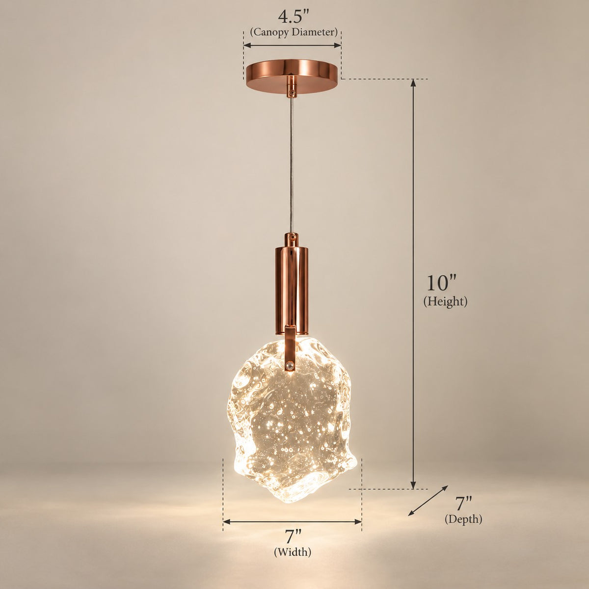 Luxury Hanging Light L9 – Premium Textured Glass Pendant Light