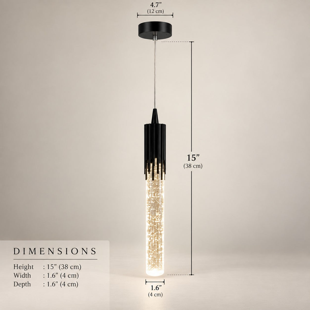 Luxury Hanging Light L11 – Premium Glass & Metal Pendant Light