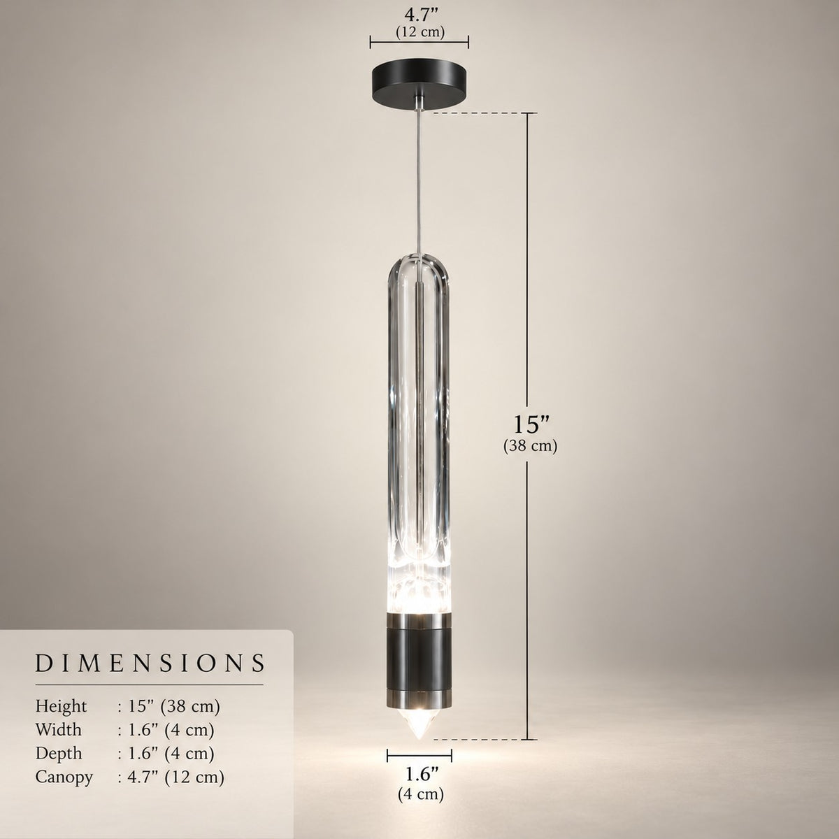Luxury Hanging Light L12 – Premium Long Glass Pendant Light