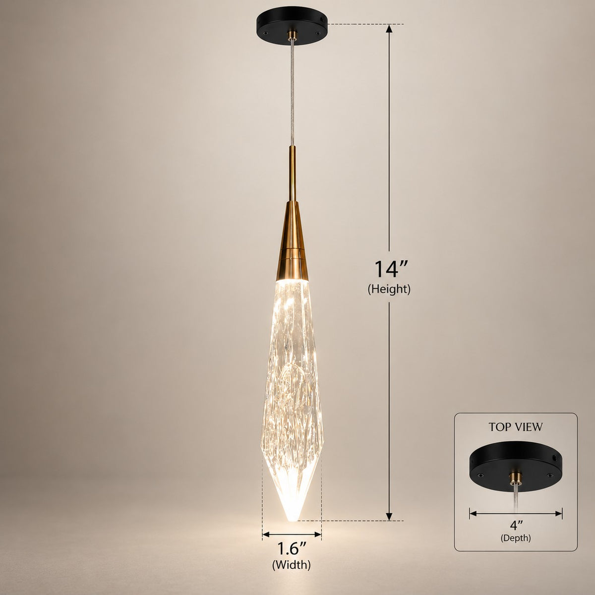 Luxury Hanging Light L13 – Premium Crystal Glass Pendant Light