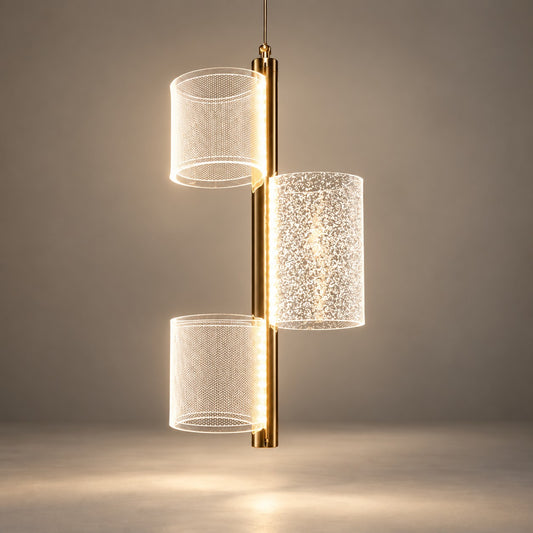 Luxury Hanging Light L4 Modern 3-Tube Glass Pendant Light
