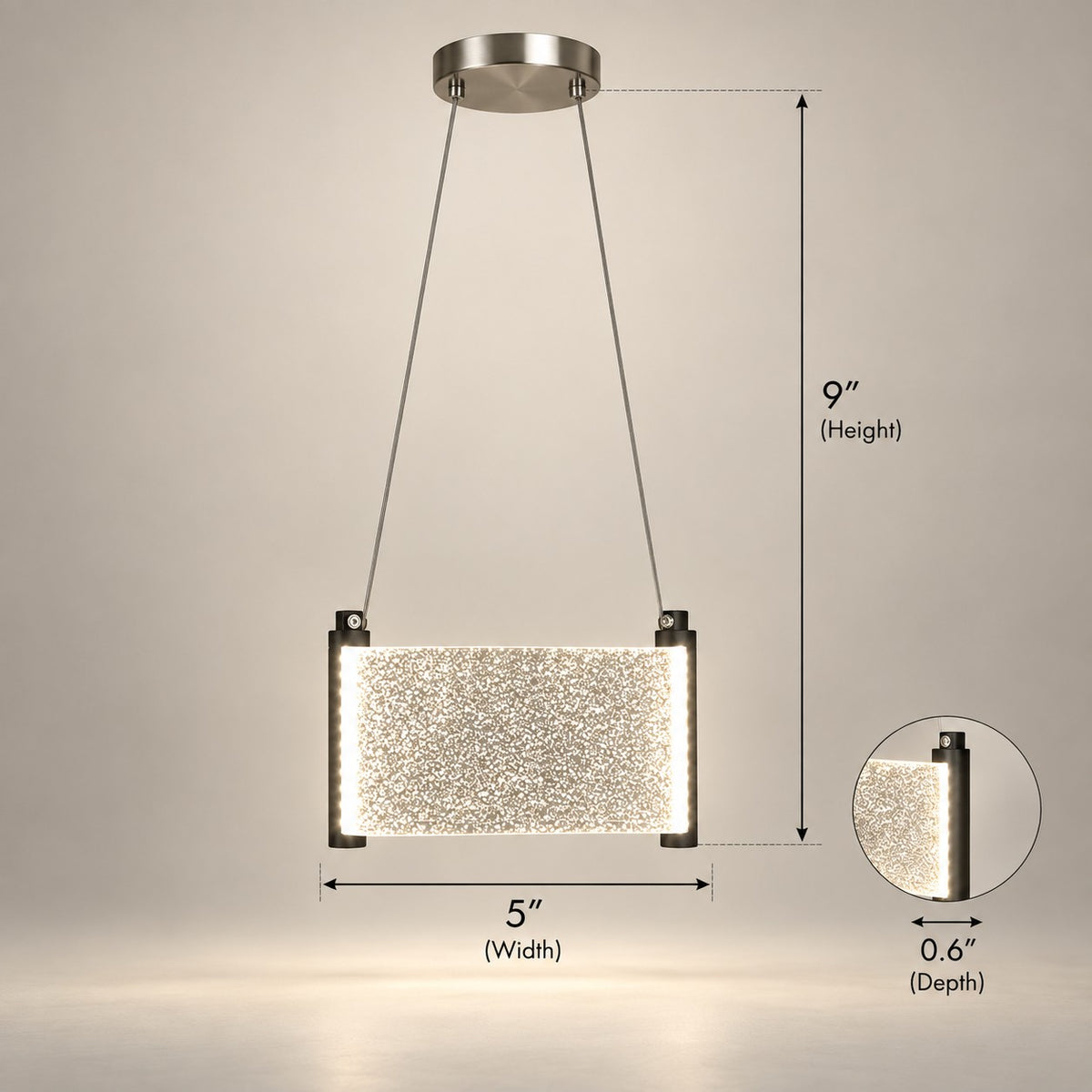 Luxury Hanging Light L6 – Modern Textured Glass Pendant Light