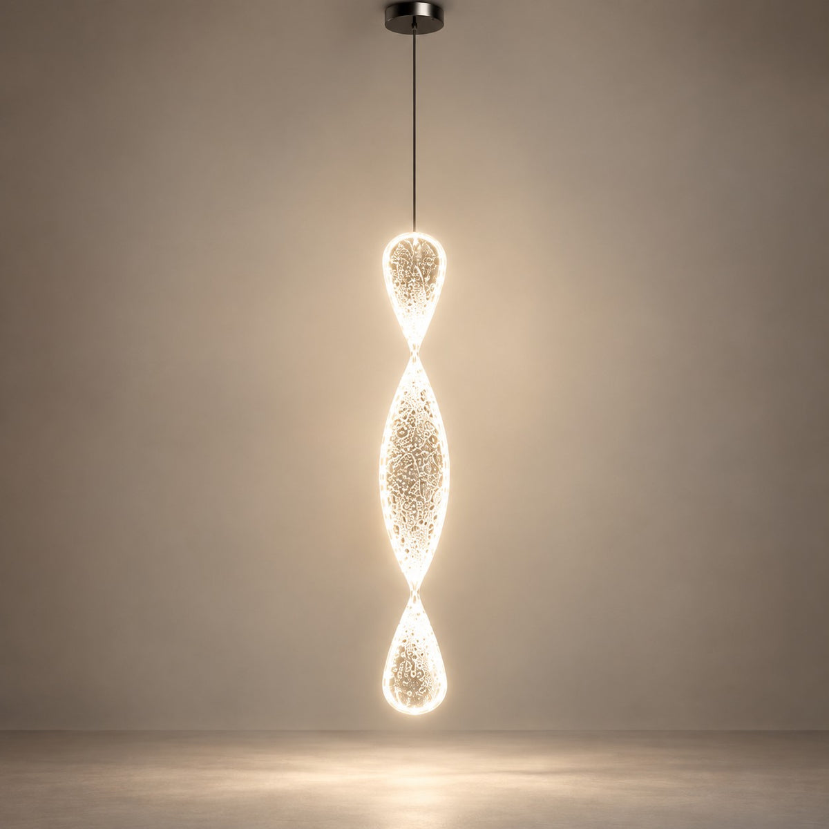 Luxury Hanging Light L1 – Modern Twisted Glass LED Pendant Light