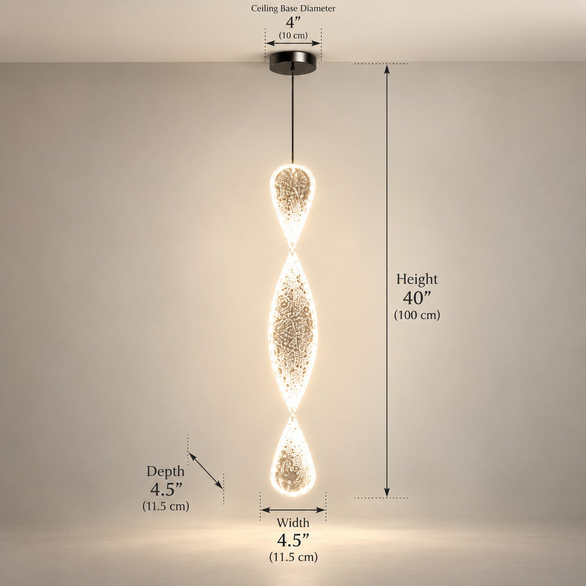 Luxury Hanging Light L1 – Modern Twisted Glass LED Pendant Light