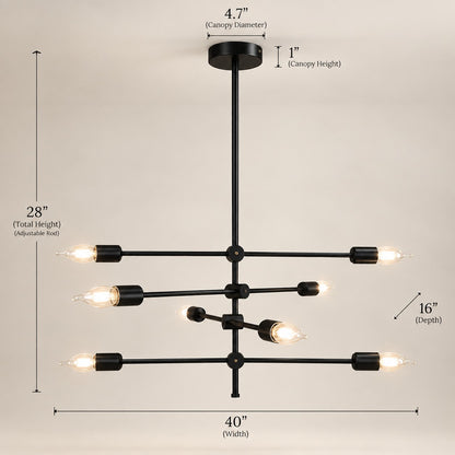 Modern 8 Lights Chandelier F9 Premium E27 Metal Ceiling Light