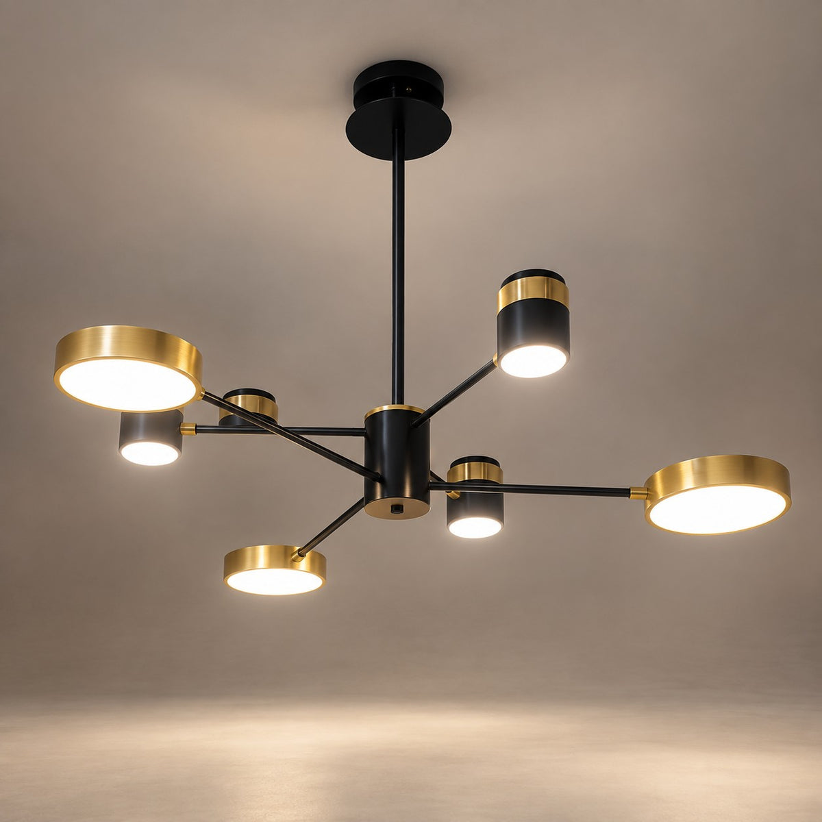 Modern Black & Gold Chandelier F7 Premium Metal Home Decor