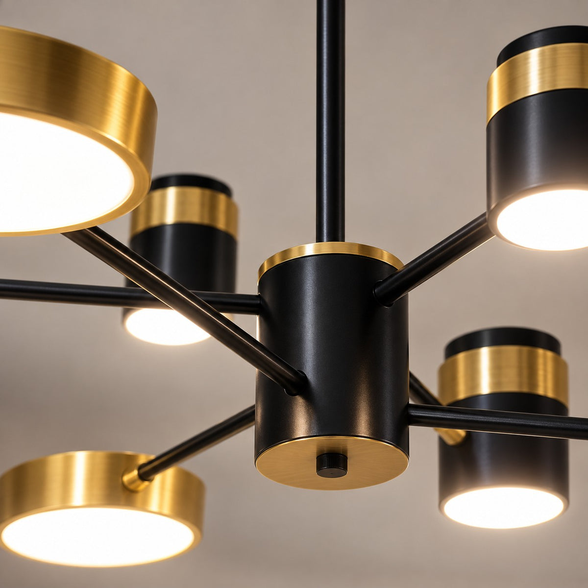 Modern Black & Gold Chandelier F7 Premium Metal Home Decor