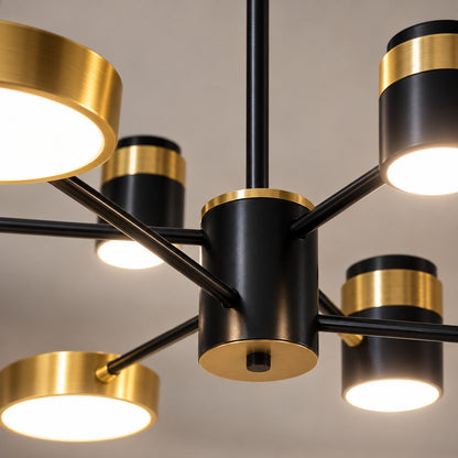 Modern Black & Gold Chandelier F7 Premium Metal Home Decor