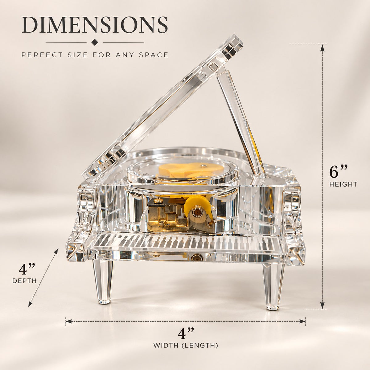 Crystal Acrylic Grand Piano Decor D6 Contemporary Home Decor
