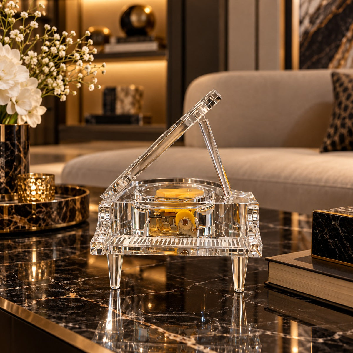 Crystal Acrylic Grand Piano Decor D6 Contemporary Home Decor