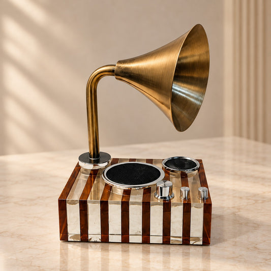 Vintage Horn Sculpture D11 Premium Acrylic & Metal Home Decor