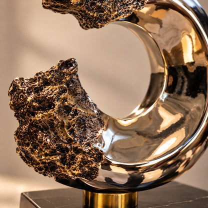 Decorative Silver & Gold Abstract Sculpture D9