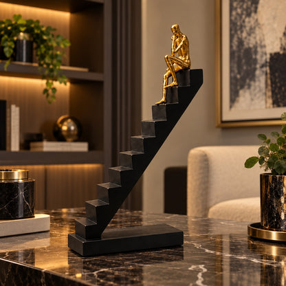 Luxury Thinker Staircase Statue D21 Modern Home Decor Showpiece