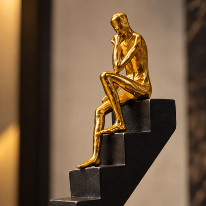 Luxury Thinker Staircase Statue D21 Modern Home Decor Showpiece