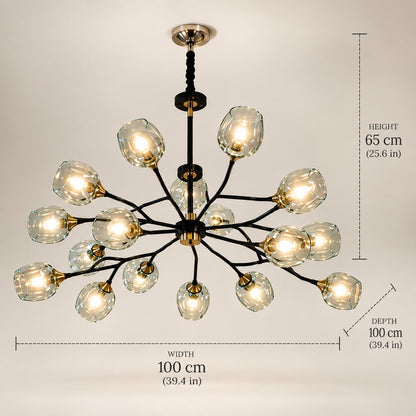 Modern 15 Lights Chandelier F13 Premium Glass & Metal Luxury Chandelier