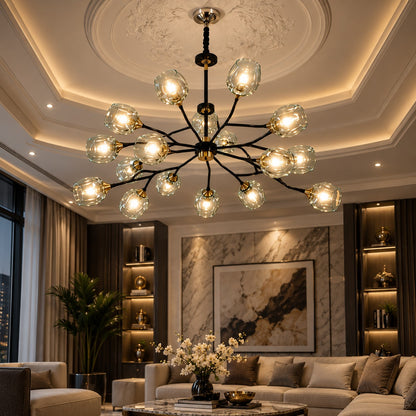 Modern 15 Lights Chandelier F13 Premium Glass & Metal Luxury Chandelier