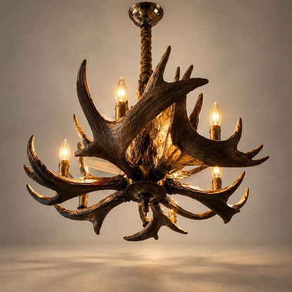 Premium Antler Chandelier F16  Antique Bronze Resin & Metal Luxury Chandelier