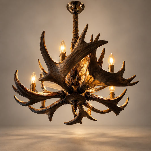 Premium Antler Chandelier F16  Antique Bronze Resin & Metal Luxury Chandelier