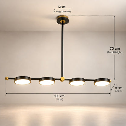 Modern 5-Light Chandelier F8 Premium Black & Gold Metal Decor