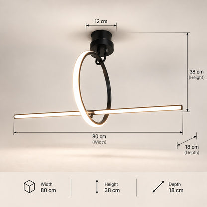 Modern LED Chandelier F15 Premium Black & White Metal Decor
