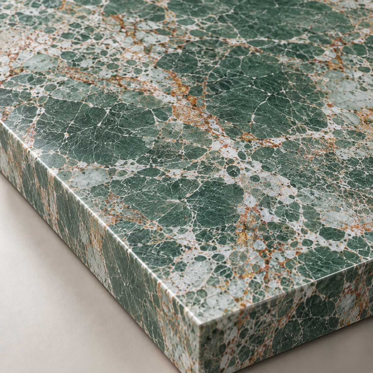 Premium Green Sintered Stone Slab T12 – Luxury Marble Look Natural Stone Finish | 4 FT × 8 FT | 9 MM