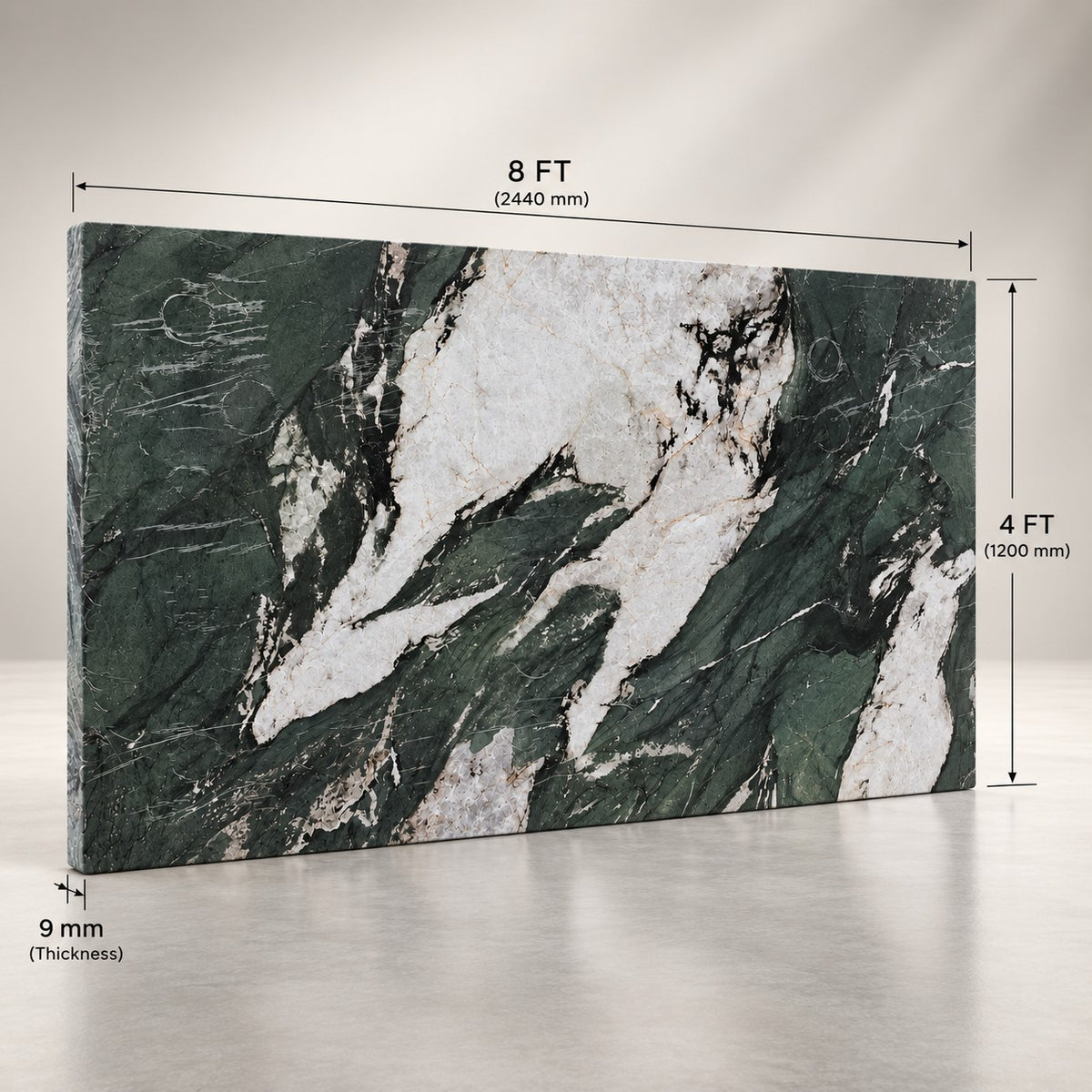 Premium Green Marble Sintered Stone Slab T10 – Luxury Natural Stone Look | 4×8 FT
