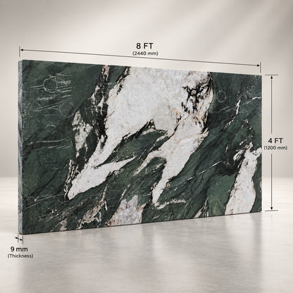 Premium Green Marble Sintered Stone Slab T10 – Luxury Natural Stone Look | 4×8 FT