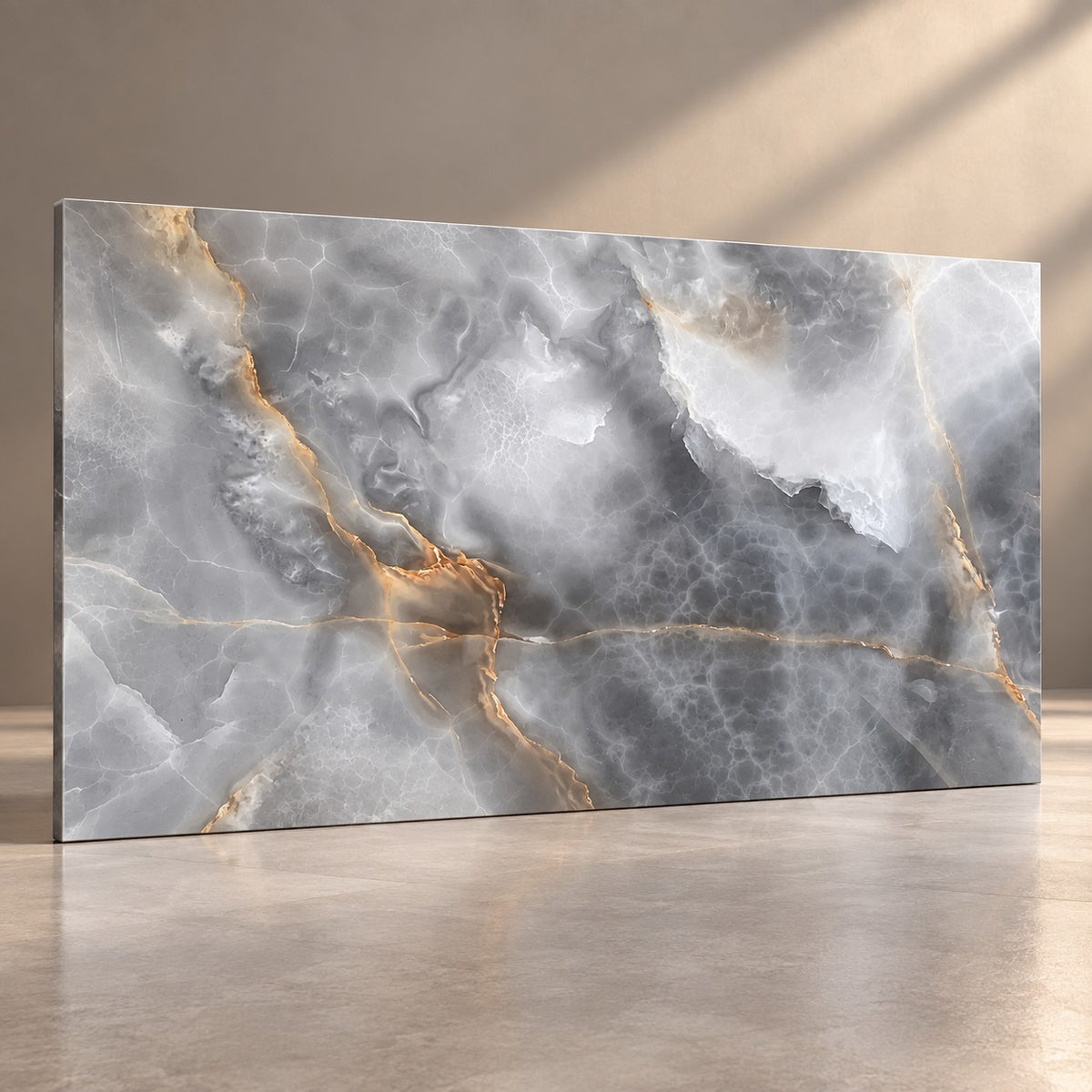 Premium Grey Marble Sintered Stone Slab T8 – Luxury Natural Stone Finish | 4 FT × 8 FT