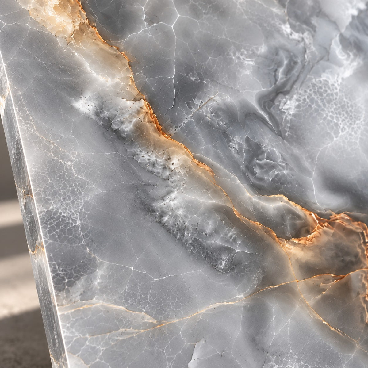 Premium Grey Marble Sintered Stone Slab T8 – Luxury Natural Stone Finish | 4 FT × 8 FT