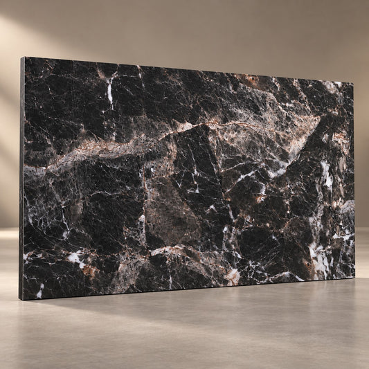 Premium Black Marble Sintered Stone Slab T7 – Luxury Marble Finish | 4 FT × 8 FT