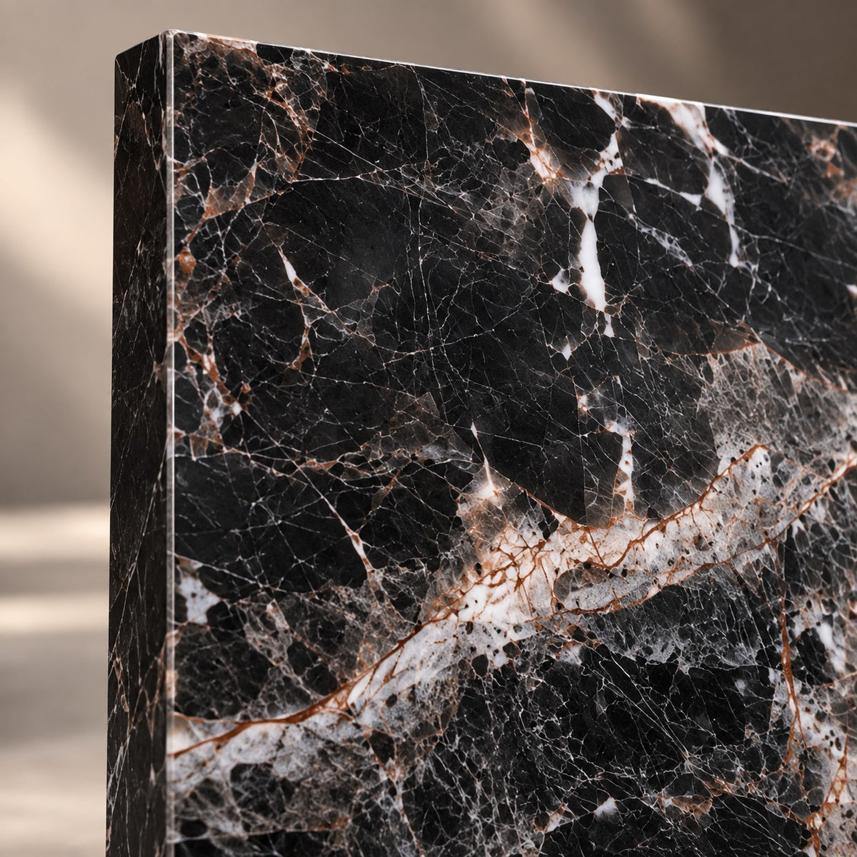 Premium Black Marble Sintered Stone Slab T7 – Luxury Marble Finish | 4 FT × 8 FT