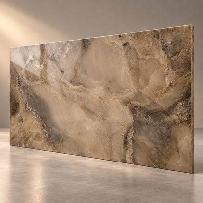 Premium Brown Marble Sintered Stone Slab T5 – Luxury Natural Stone Finish | 4 FT × 8 FT