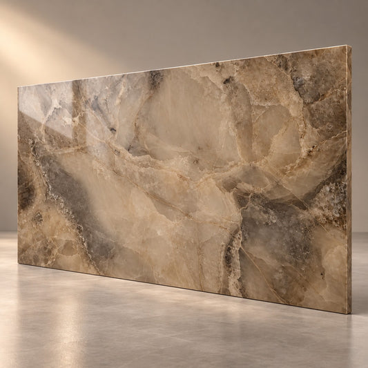 Premium Brown Marble Sintered Stone Slab T5 – Luxury Natural Stone Finish | 4 FT × 8 FT