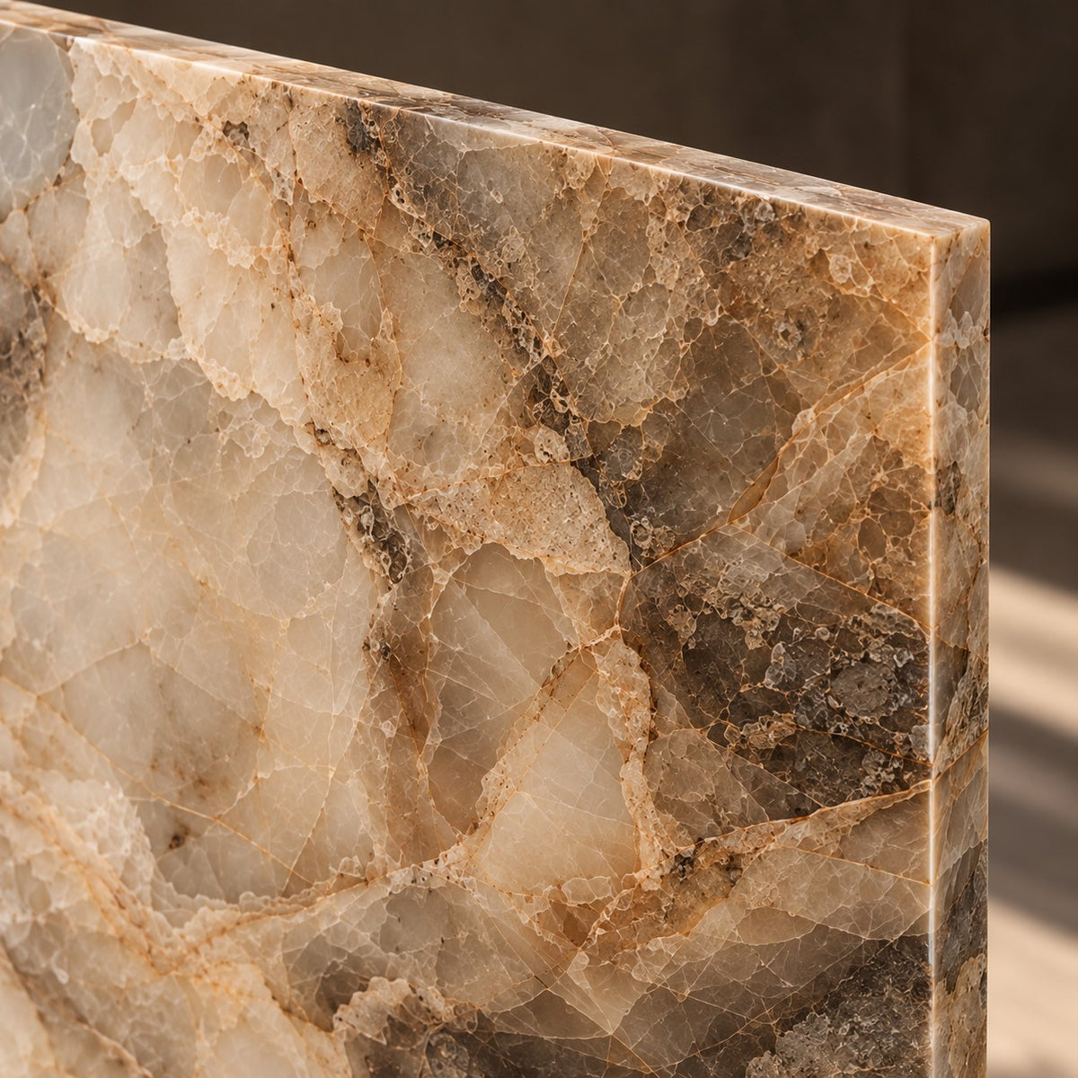 Premium Brown Marble Sintered Stone Slab T5 – Luxury Natural Stone Finish | 4 FT × 8 FT