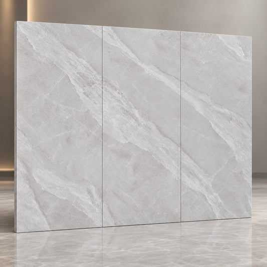 Premium Light Grey Sintered Stone Slab T3 – Elegant Marble Finish | 4 FT × 8 FT