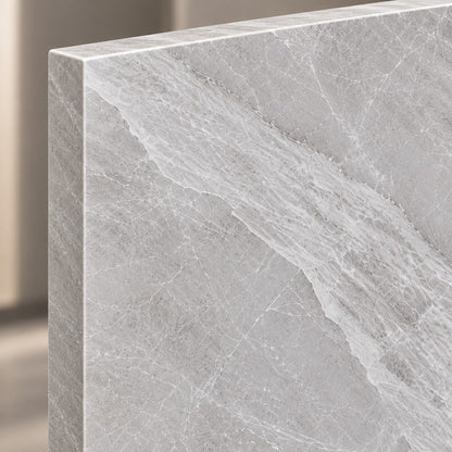 Premium Light Grey Sintered Stone Slab T3 – Elegant Marble Finish | 4 FT × 8 FT