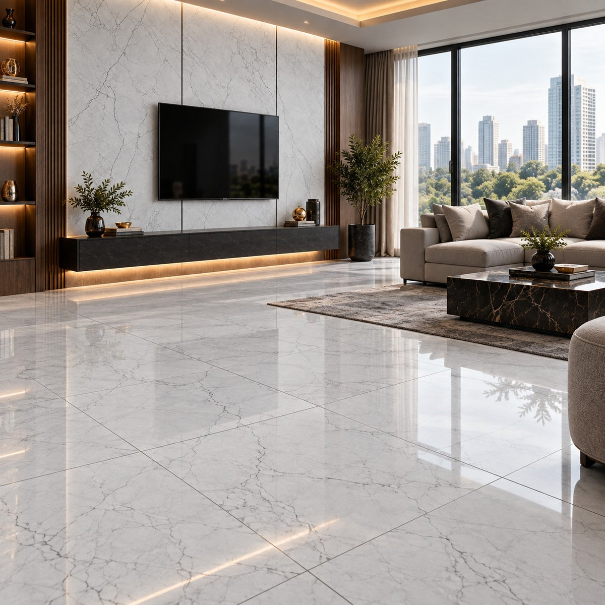 Premium White Marble Sintered Stone Slab T2 – Luxury Marble Finish | 4 FT × 8 FT