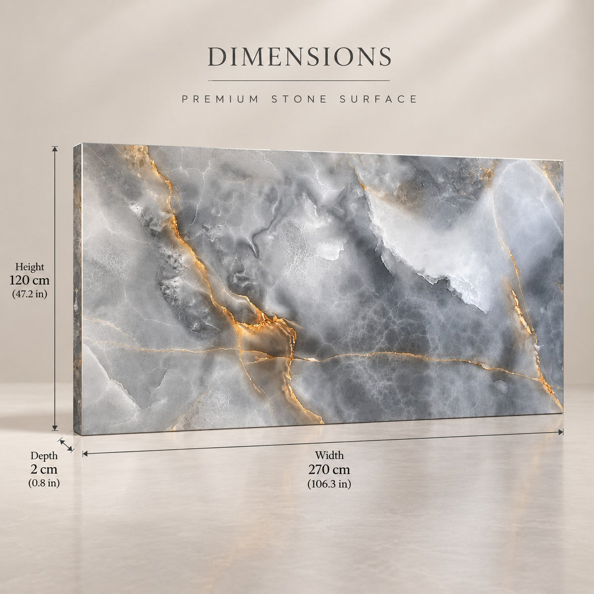 Premium Grey Marble Sintered Stone Tiles T8 – Luxury Marble Finish | 4 FT × 8 FT